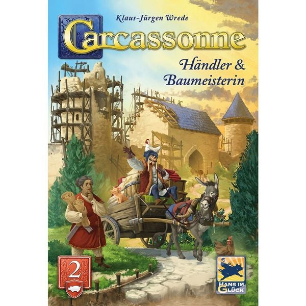 Produktbild: Hans im Gl&uuml;ck HIGD0132 - Carcassonne, H&auml;ndler & Baumeisterin (Auflage 2025), 2. Erweiterung