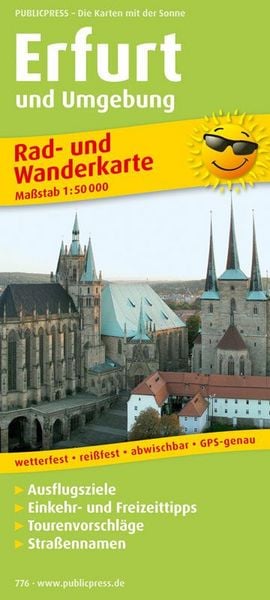 Produktbild: Publicpress Rad- und Wanderkarte Erfurt und Umgebung 1:50.000