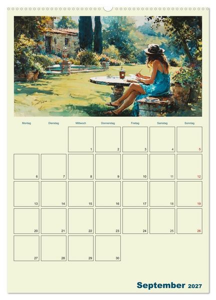Produktbild: Frauen im Garten. Poesie im Aquarell-Stil (Wandkalender 2027 DIN A2 hoch), CALVENDO Monatskalender