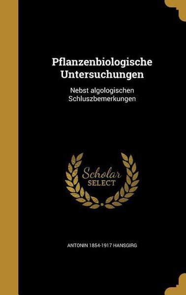Produktbild: Pflanzenbiologische Untersuchungen