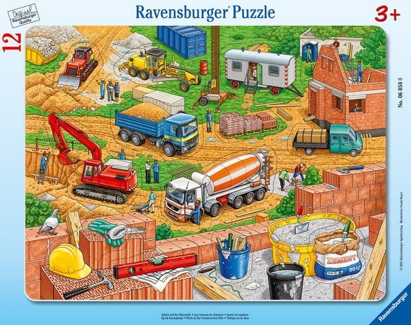 Produktbild: Rahmenpuzzle Ravensburger Arbeit auf der Baustelle 12 Teile