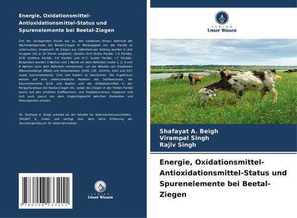 Produktbild: Energie, Oxidationsmittel-Antioxidationsmittel-Status und Spurenelemente bei Beetal-Ziegen