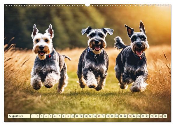 Produktbild: Schnauzer - vielseitige Allrounder (Wandkalender 2026 DIN A2 quer), CALVENDO Monatskalender