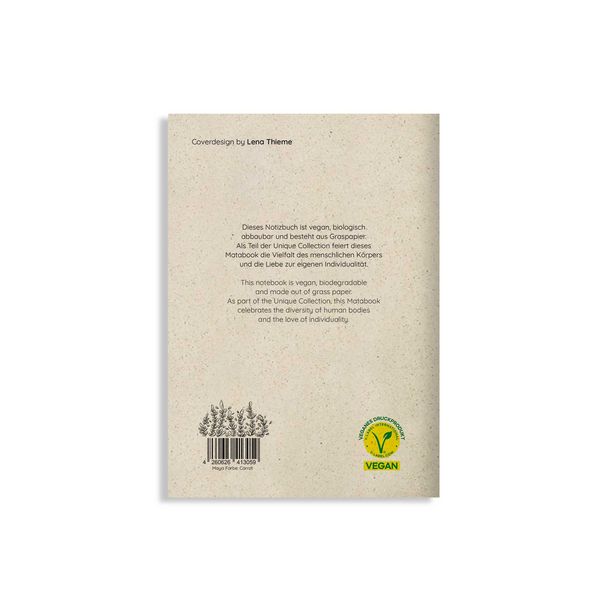 Produktbild: Notizheft A5 blanko aus Graspapier &ndash; Maya &ndash; Farbe: Carrot &ndash; matabooks