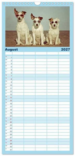 Produktbild: Familienplaner 2027 - Parson Russell Terrier mit 5 Spalten (Wandkalender, 21 x 45 cm) CALVENDO