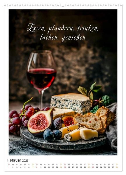 Produktbild: Coole Spr&uuml;che f&uuml;r Gourmets (hochwertiger Premium Wandkalender 2026 DIN A2 hoch), Kunstdruck in Hochglanz