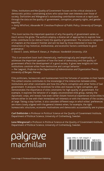 Produktbild: Elites, Institutions and the Quality of Government