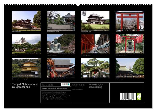 Produktbild: Tempel, Schreine und Burgen Japans (hochwertiger Premium Wandkalender 2026 DIN A2 quer), Kunstdruck in Hochglanz