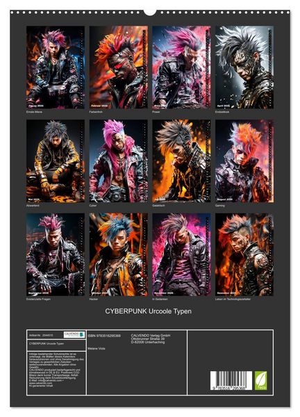 Produktbild: CYBERPUNK Urcoole Typen (hochwertiger Premium Wandkalender 2026 DIN A2 hoch), Kunstdruck in Hochglanz