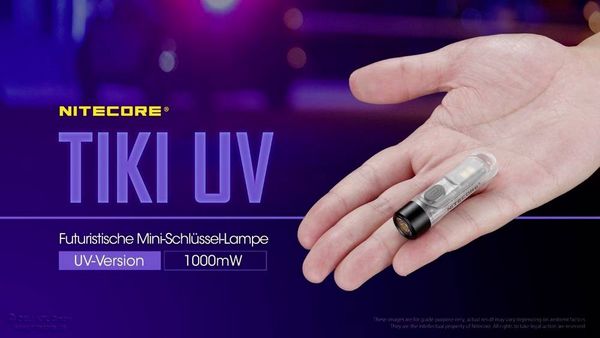 Produktbild: NiteCore TIKI UV NC-TIKIUV LED, UV-LED Taschenlampe akkubetrieben 70lm 12g