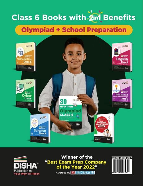 Produktbild: 30 Mock Test Series for Olympiads Class 6 Science, Mathematics, English, Logical Reasoning, GK/ Social & Cyber 2nd Edition