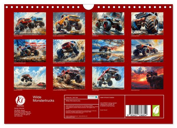 Produktbild: Wilde Monstertrucks (Wandkalender 2026 DIN A4 quer), CALVENDO Monatskalender