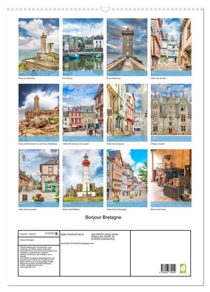Produktbild: Bonjour Bretagne (Wandkalender 2027 DIN A2 hoch), CALVENDO Monatskalender