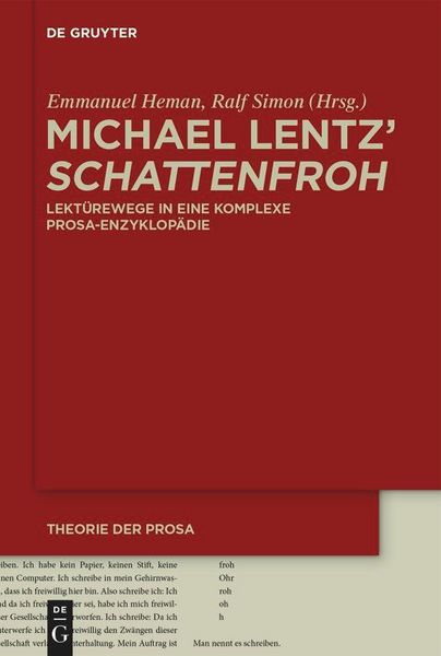 Produktbild: Michael Lentz' &iquest;Schattenfroh&iquest;