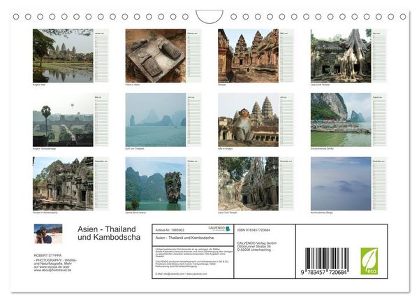 Produktbild: Asien - Thailand und Kambodscha (Wandkalender 2026 DIN A4 quer), CALVENDO Monatskalender