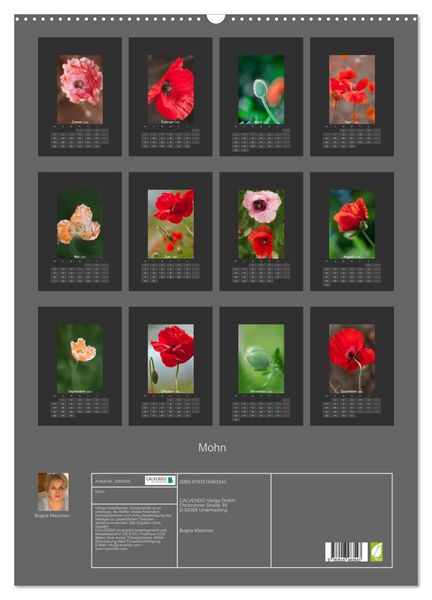 Produktbild: Mohn (Wandkalender 2026 DIN A2 hoch), CALVENDO Monatskalender
