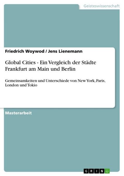 Produktbild: Global Cities - Ein Vergleich der St&auml;dte Frankfurt am Main und Berlin