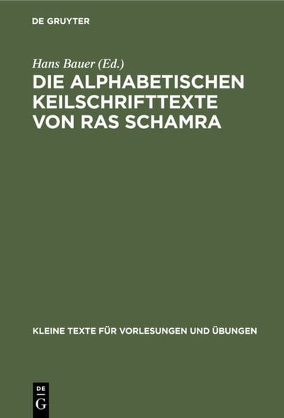Produktbild: Die alphabetischen Keilschrifttexte von Ras Schamra