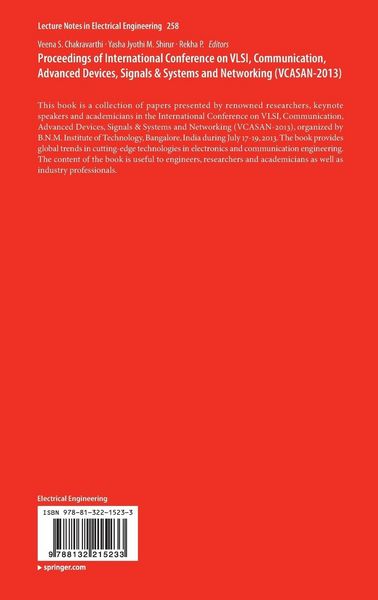 Produktbild: Proceedings of International Conference on VLSI, Communication, Advanced Devices, Signals & Systems and Networking (VCASAN-2013)