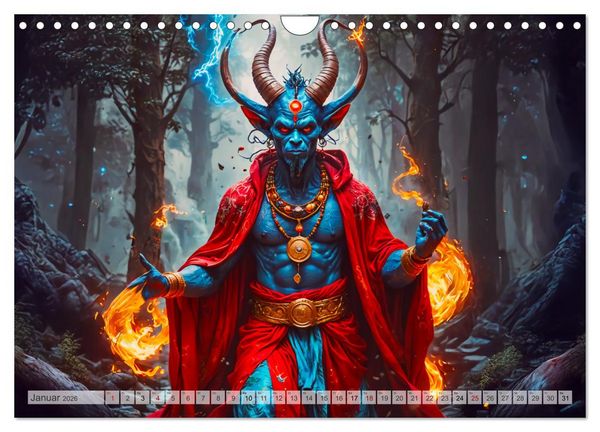 Produktbild: Afrikanische Mythologie - G&ouml;tter, Helden und Monster (Wandkalender 2026 DIN A4 quer), CALVENDO Monatskalender