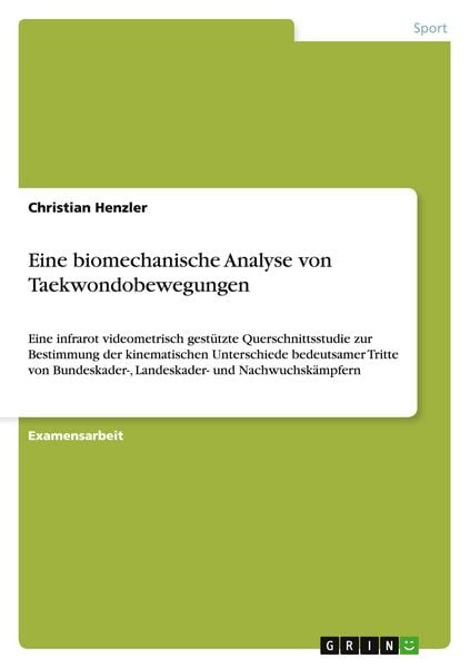 Produktbild: Eine biomechanische Analyse von Taekwondobewegungen