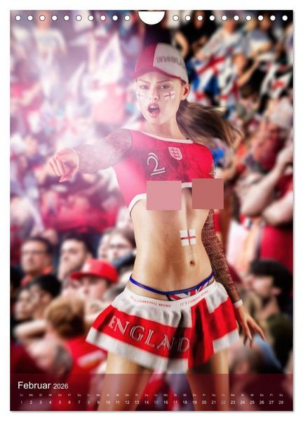 Produktbild: SEXY FUSSBALLFANS - DIE HEISSESTEN FAN-GIRLS DER WELT (Wandkalender 2026 DIN A4 hoch), CALVENDO Monatskalender