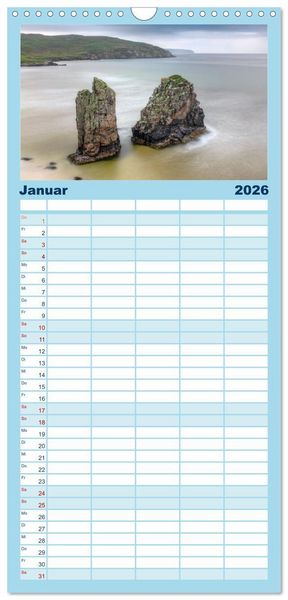 Produktbild: Familienplaner 2026 - Lewis und Harris, die ungez&auml;hmten &Auml;u&szlig;eren Hebriden. mit 5 Spalten (Wandkalender, 21 x 45 cm) CALVENDO