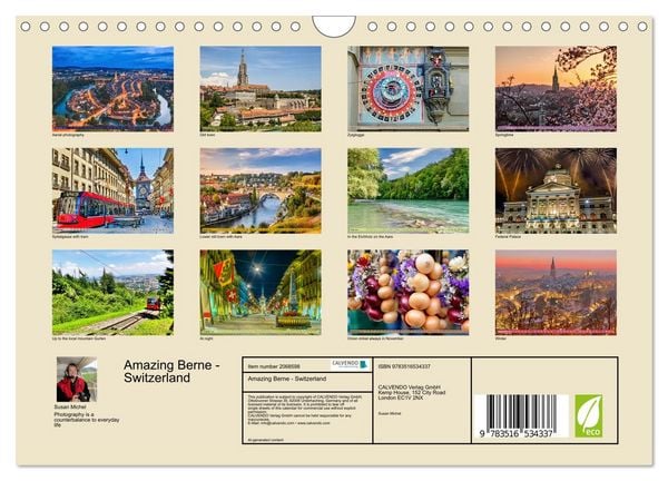 Produktbild: Amazing Berne - Switzerland (Wall Calendar 2026 DIN A4 landscape), CALVENDO 12 Month Wall Calendar