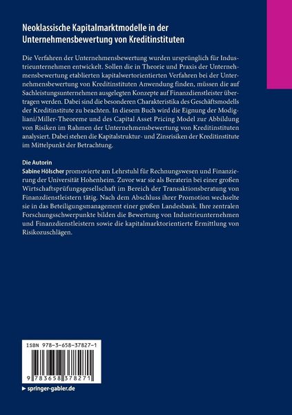 Produktbild: Neoklassische Kapitalmarktmodelle in der Unternehmensbewertung von Kreditinstituten