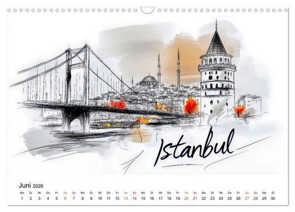 Produktbild: Weltst&auml;dte - ein Kalender f&uuml;r Entdecker (Wandkalender 2026 DIN A3 quer), CALVENDO Monatskalender