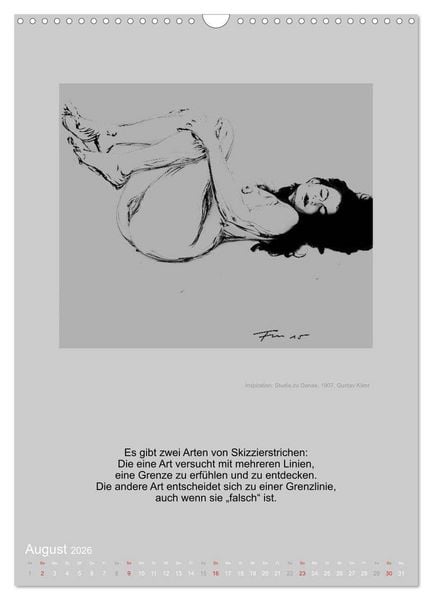 Produktbild: EROTISCHE BODYPAINTING ZITATE - HOMMAGE AN KLIMT, SCHIELE UND PICASSO (Wandkalender 2026 DIN A3 hoch), CALVENDO Monatskalender