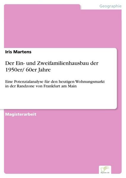 Produktbild: Der Ein- und Zweifamilienhausbau der 1950er/ 60er Jahre