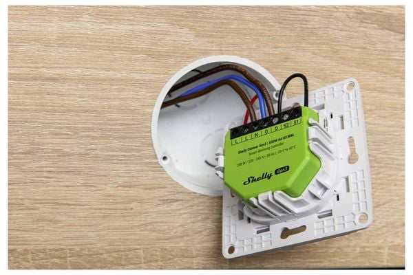 Produktbild: Shelly Dimmer Gen3 Dimmaktor Wi-Fi, Bluetooth