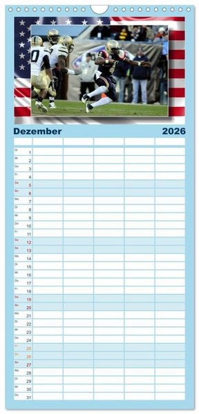 Produktbild: Familienplaner 2026 - American Football - Kickoff mit 5 Spalten (Wandkalender, 21 x 45 cm) CALVENDO