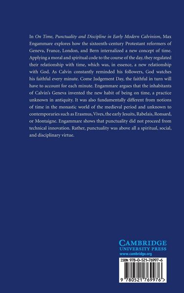 Produktbild: On Time, Punctuality, and Discipline in Early Modern Calvinism