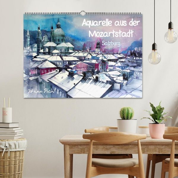 Produktbild: Aquarelle aus der Mozartstadt Salzburg (Wandkalender 2026 DIN A2 quer), CALVENDO Monatskalender