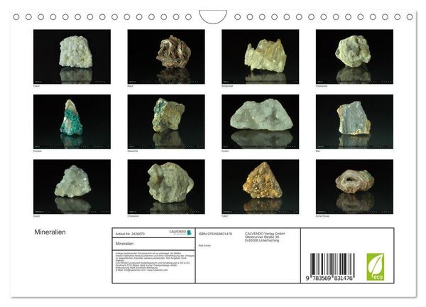 Produktbild: Mineralien (Wandkalender 2027 DIN A4 quer), CALVENDO Monatskalender