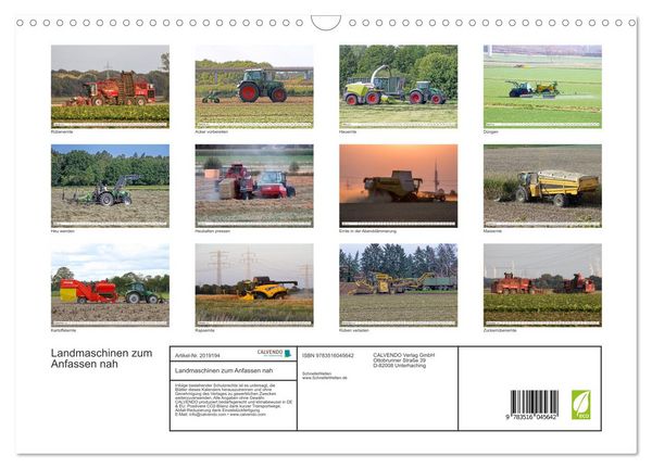 Produktbild: Landmaschinen zum Anfassen nah (Wandkalender 2026 DIN A3 quer), CALVENDO Monatskalender