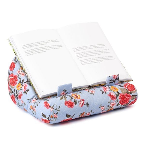 Produktbild: Bookcouch Roses Hellblau &ndash; Lesekissen f&uuml;r B&uuml;cher & Tablets