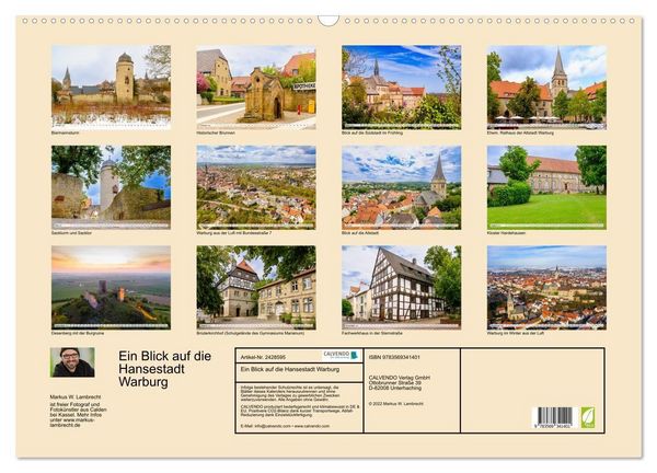 Produktbild: Ein Blick auf die Hansestadt Warburg (Wandkalender 2027 DIN A2 quer), CALVENDO Monatskalender