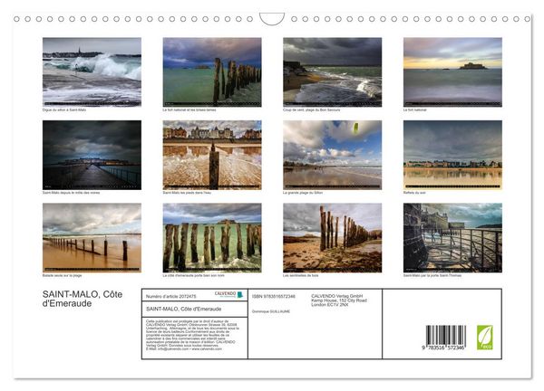 Produktbild: SAINT-MALO, C&ocirc;te d'Emeraude (Calendrier mural 2026 DIN A3 vertical), CALVENDO calendrier mensuel