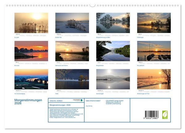 Produktbild: Morgenstimmungen 2026 (hochwertiger Premium Wandkalender 2026 DIN A2 quer), Kunstdruck in Hochglanz