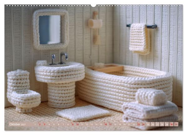 Produktbild: Amigurumi Wohnwelten. Textiles Interior Design mit Charme (hochwertiger Premium Wandkalender 2027 DIN A2 quer), Kunstdruck in Hochglanz
