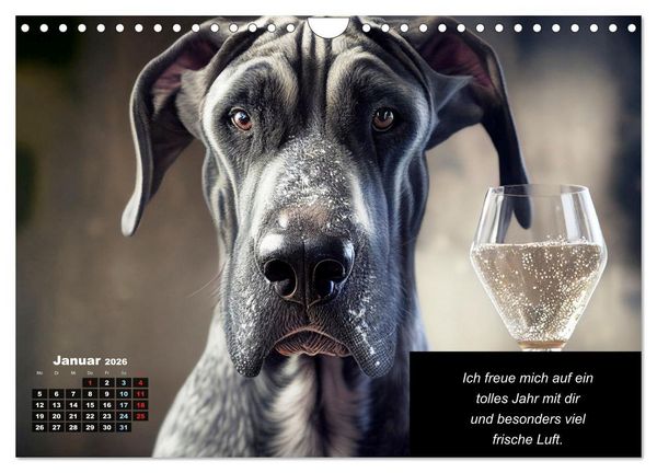 Produktbild: Der humoristische Dogge Kalender (Wandkalender 2026 DIN A4 quer), CALVENDO Monatskalender