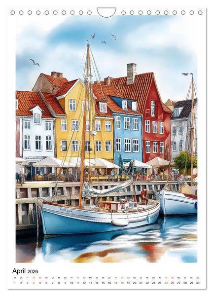 Produktbild: D&auml;nemark - Wellen, Wind, Lebensgef&uuml;hl (Wandkalender 2026 DIN A4 hoch), CALVENDO Monatskalender