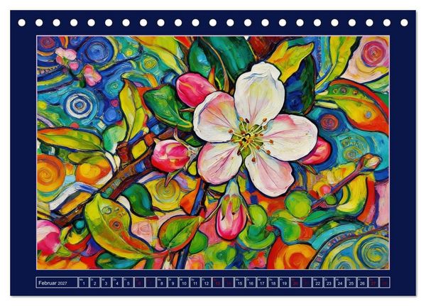 Produktbild: Bl&uuml;ten im verspielten Jugendstil (Tischkalender 2027 DIN A5 quer), CALVENDO Monatskalender