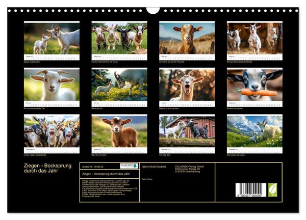 Produktbild: Ziegen - Bocksprung durch das Jahr (Wandkalender 2026 DIN A3 quer), CALVENDO Monatskalender