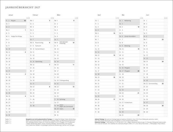 Produktbild: Diario Wochen-Kalenderbuch A6, gr&uuml;n 2027