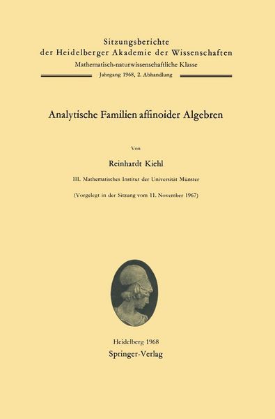 Produktbild: Analytische Familien affinoider Algebren