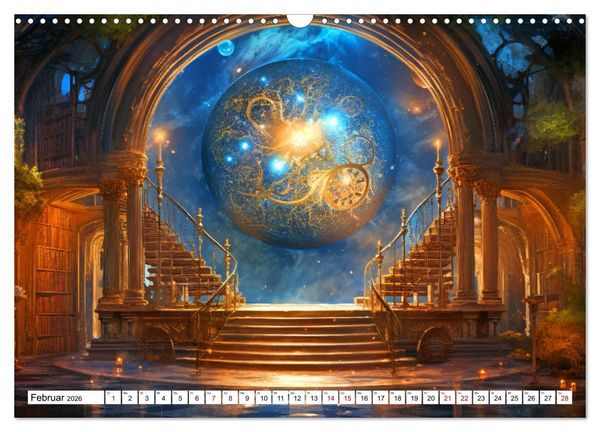 Produktbild: Mystische Welten - Mit B&uuml;chern die Grenzen der Phantasie erweitern (Wandkalender 2026 DIN A3 quer), CALVENDO Monatskalender